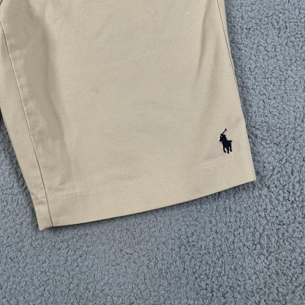 Ralph Lauren Sport Shorts Womens 12 Beige Bermuda Twill Cotton Logo Casual - Picture 2 of 15
